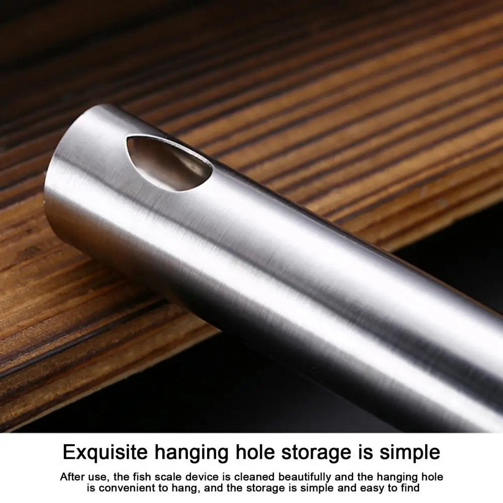 Sturdy Kitchen Gadgets Stainless Steel Fish Scale Remover with Ergonomic Handle Sharp Sawtooth Skin Scaler for Kitchen Home