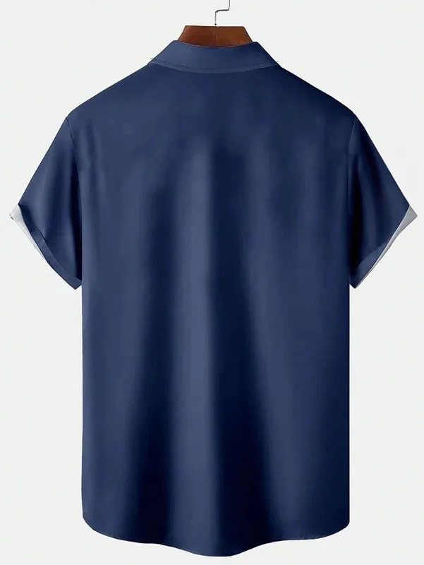 Summer New Style Men's Short-Sleeved Shirt With 3d Pattern Printing For Street Casual Fashion Comfortable And Soft