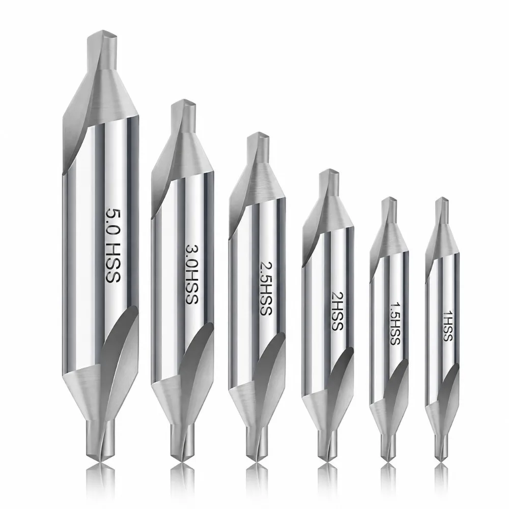 New HSS Material Center Drill Bit 1/1.5/2/2.5/3/3.15/4/5/6/8mm 60 Degree Angle Centering Drill Countersink Bit Metal Drilling