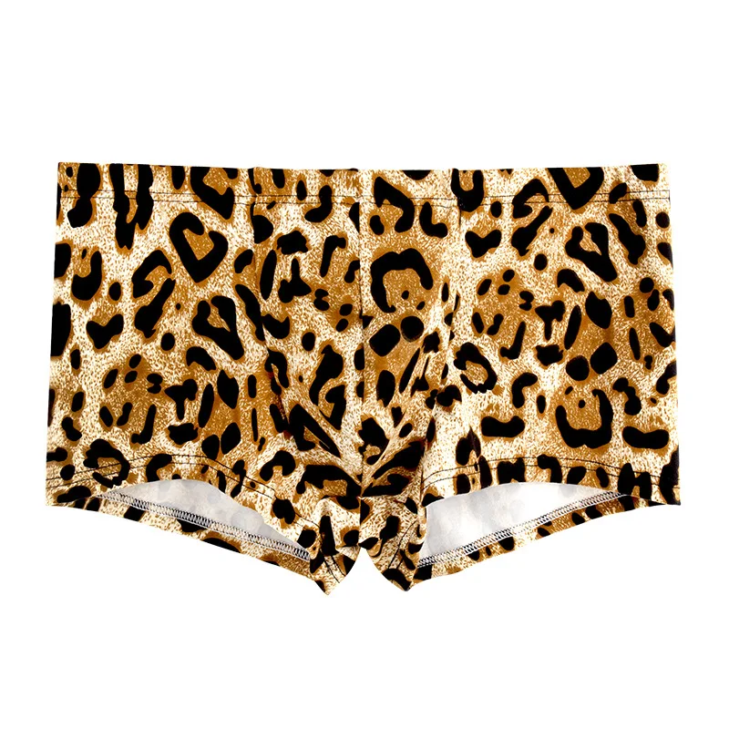 Men's Underwear Leopard Print Boxers Fashionable Comfortable Breathable Sexy Mid-waist Boxershorts Trendy Animal Print Panties