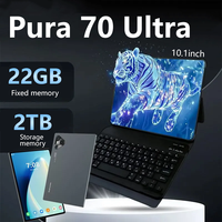 Original Pura 70 Ultra Tablet Android 14 22GB+2T Tablet PC 10.1inch Tablette Snapdragon888 10000mAh 5G Dual SIM Card Tab Global