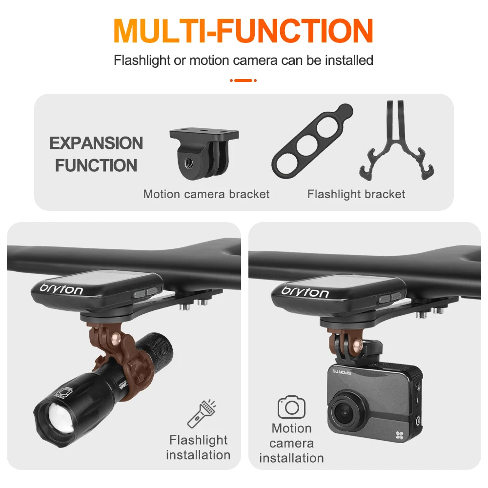 Supporto per Computer da bici supporto per tachimetro per cronometro per Computer da ciclismo in carbonio per supporto per luce Gopro Garmin Cateye