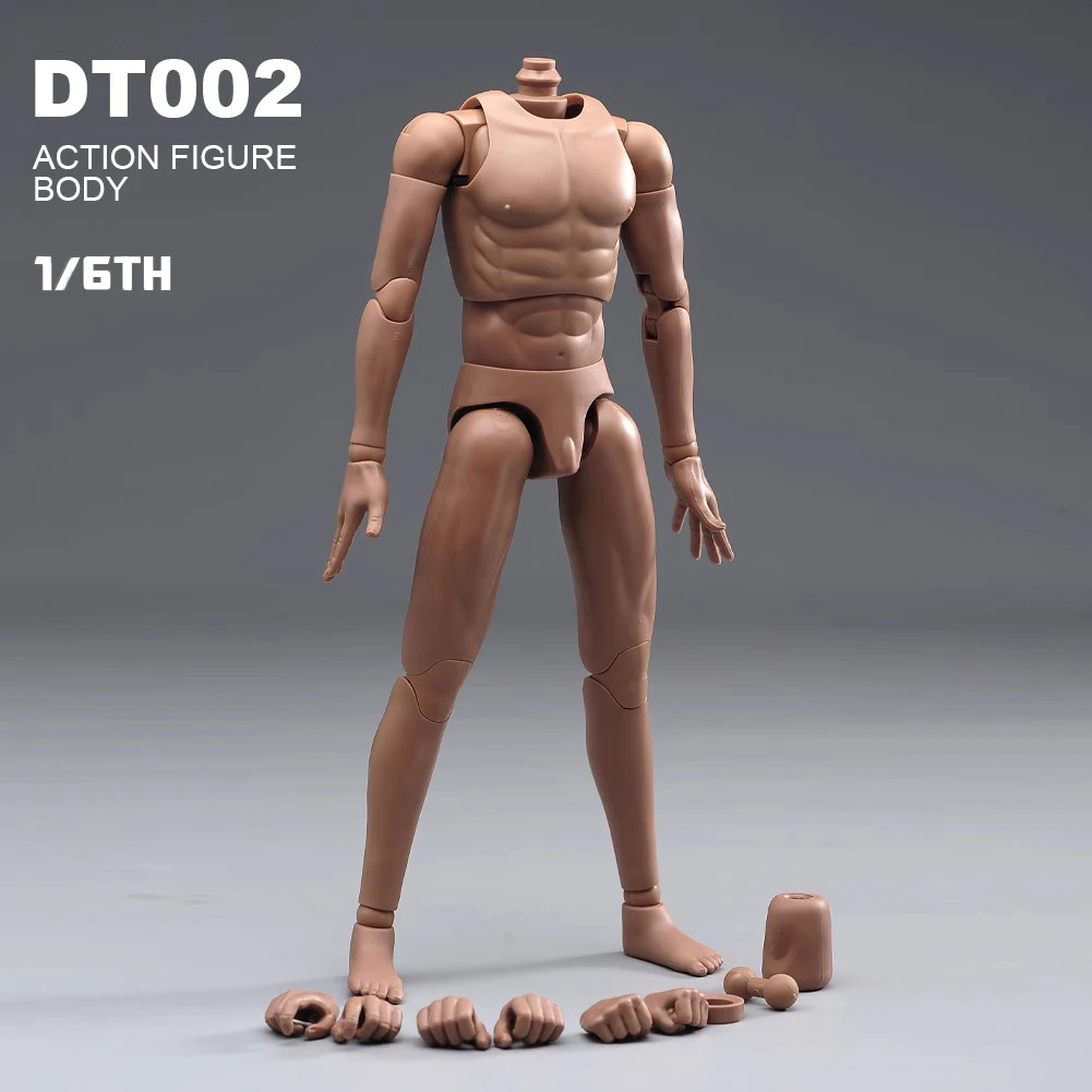 DT001 DT002 DT003 1/6 Male Soldier Super Flexible Joint Body with Soft Hands Feet 27cm Standard Muscle Action Figure Doll