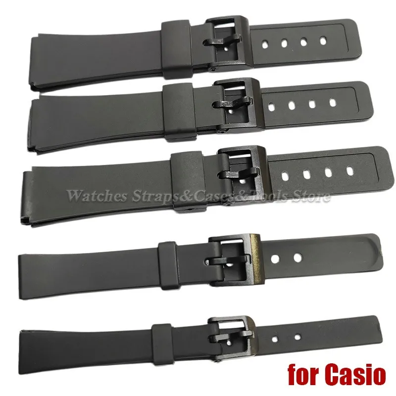 For CASIO Resin Watch Band Strap 12mm 14mm 16mm 18mm 20mm Silicone Black Bracelet Men Women Sport Watch Accessories for F91W F84