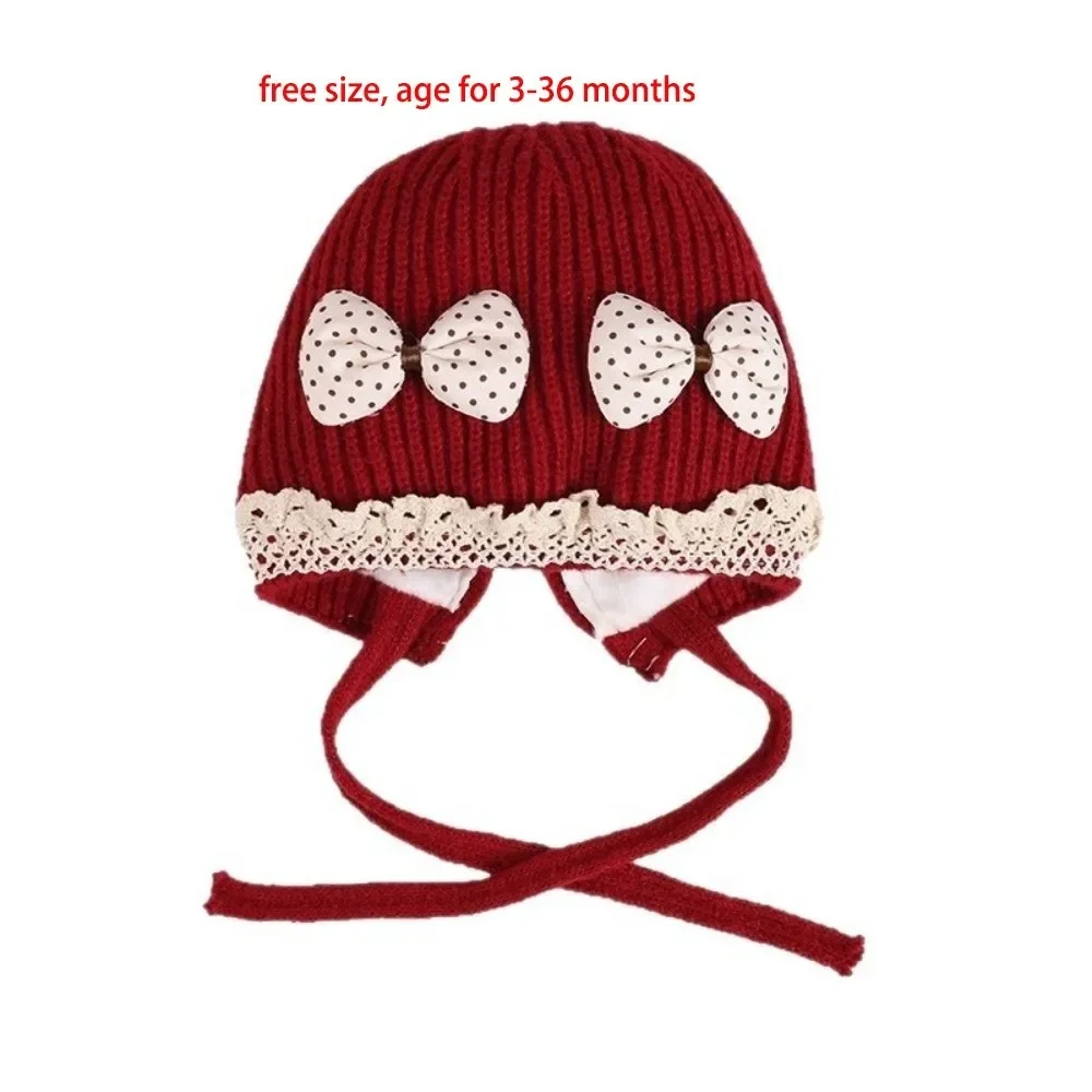 قبعة صوفية دافئة مقاومة للبرد والرياح لحماية الأذن قبعة Pompom محبوكة قبعة Lei Feng 3-36M