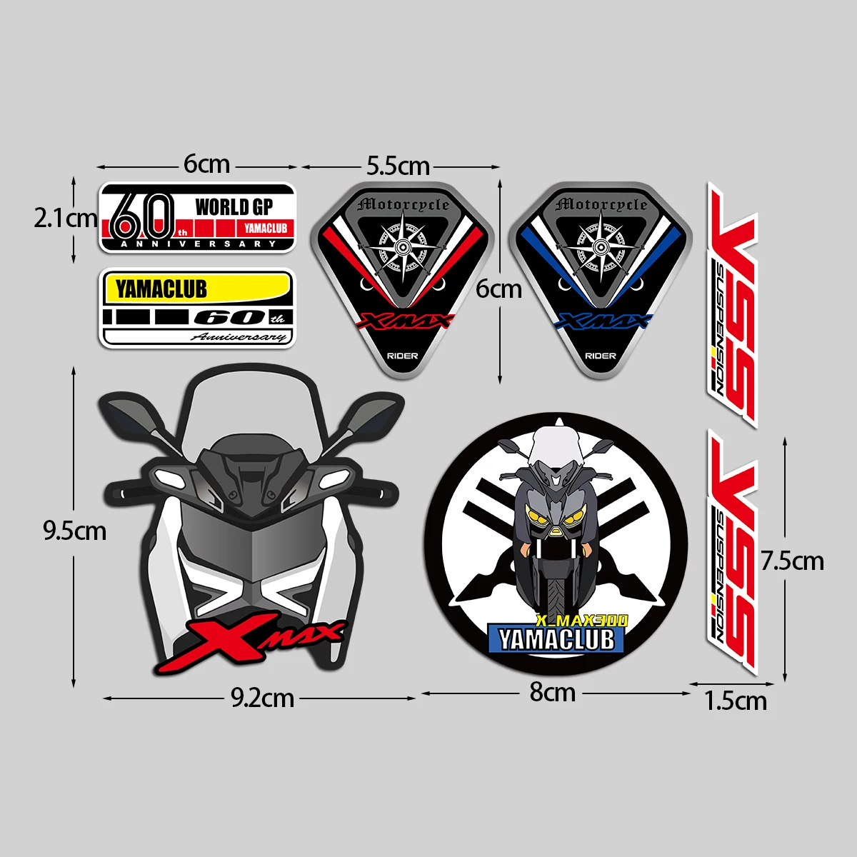 For XMAX Xmax 300 250 400 125 Reflective Motorcycle Stickers Decor Moto Scooter Body Windshield Helmet Vinyl Accessories Decals