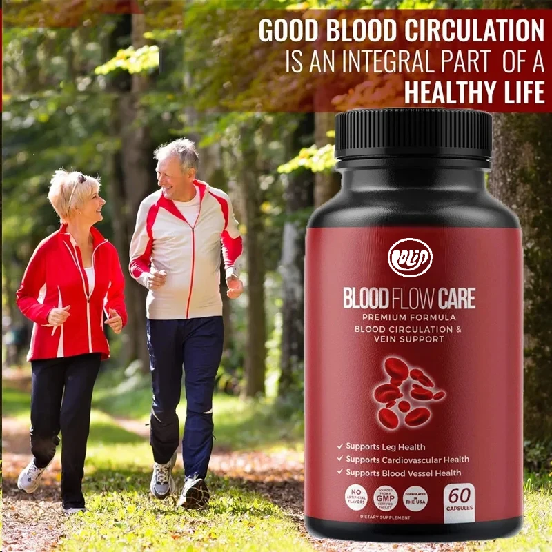 Blood circulation supplement, 60 capsules, supporting leg veins, heart, blood vessels, and cardiovascular health