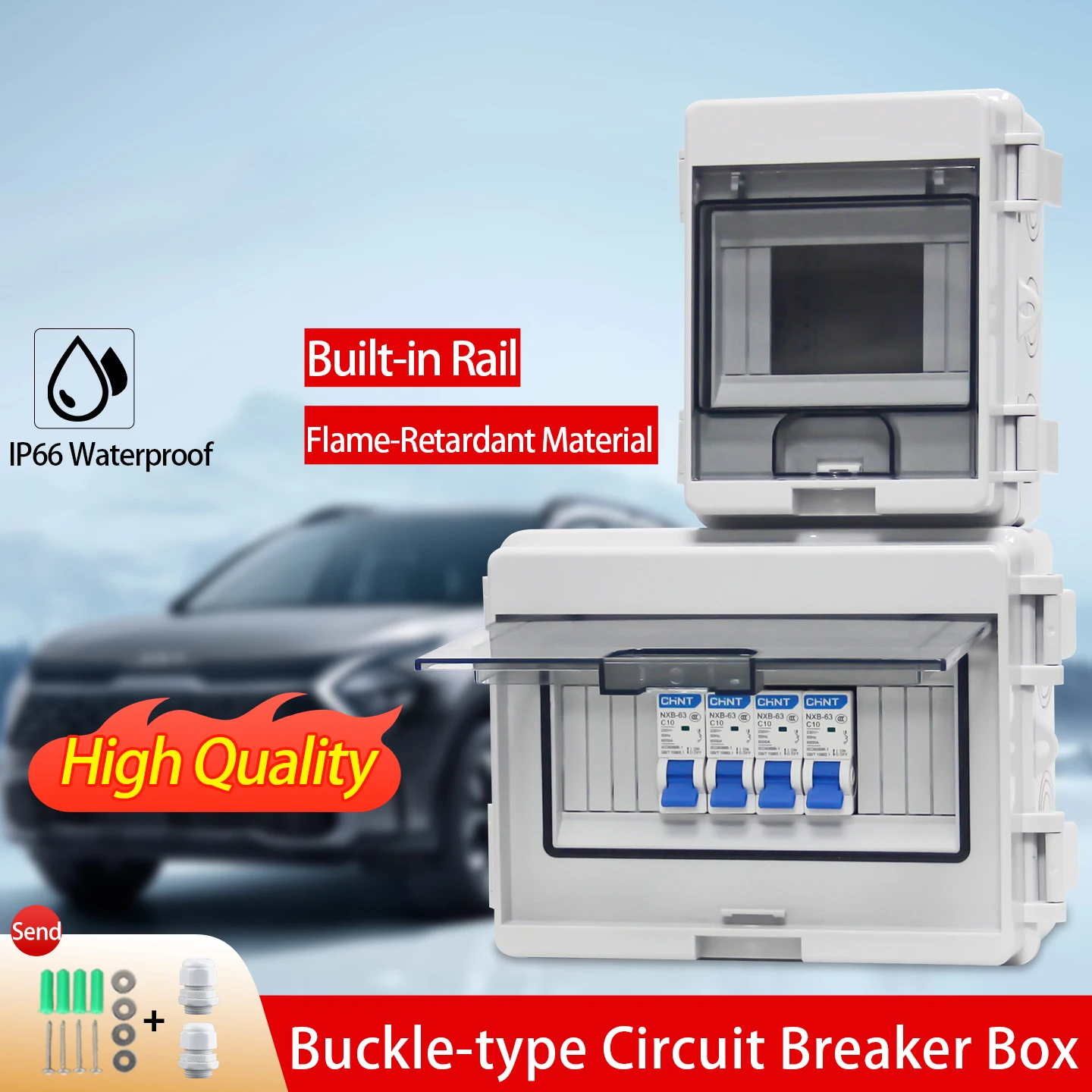 

HTD Series Junction Box 5/8WAY PC Plastic Outdoor Electrical IP65 Waterproof Distribution Box Flame Retardant Switch Box