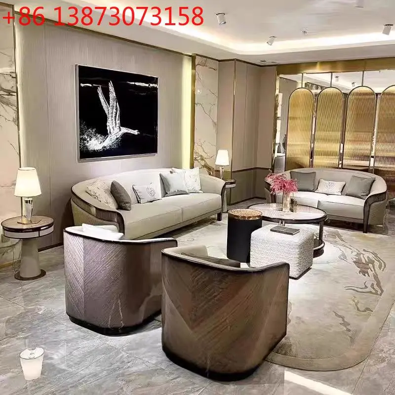 

Итальянский кожаный диван в стиле лайт-люкс, постмодернистский, для большой гостиной, из массива дерева, для элитной виллы, для большого квартира с плоской планировкой