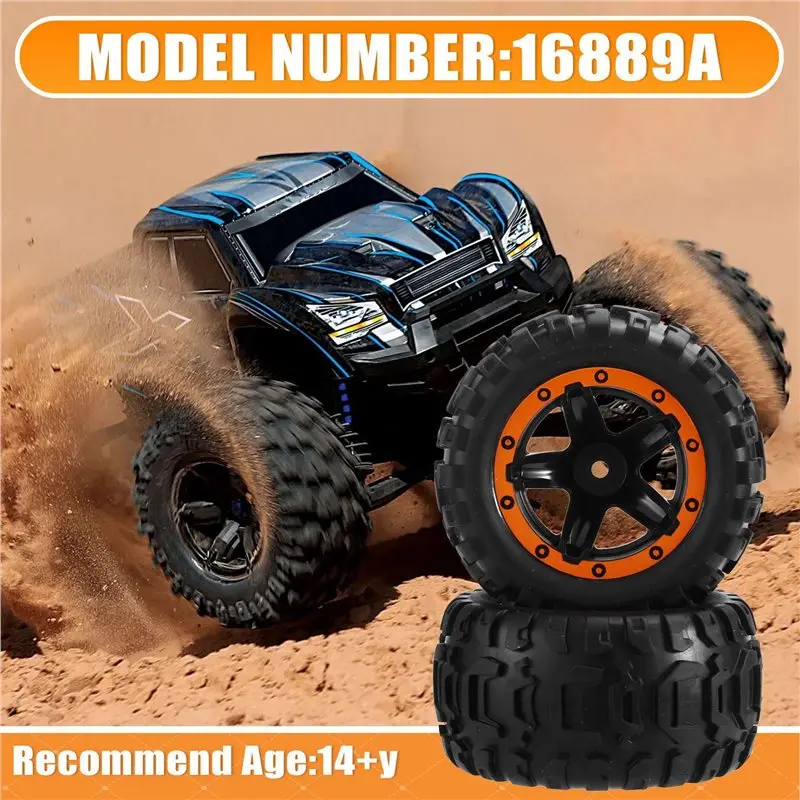 ABUM-4PCS For HBX 16889A 16889 16890 16890A SG1601 SG1602 RC Car Spare Parts Wheel Complete Tires M16038