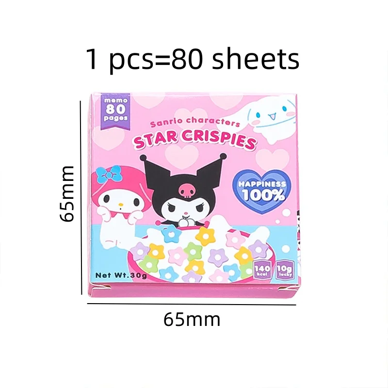 20pcs/lot Sanrio Kuromi Melody Memo Pad Cute Sticky Notes Stationery Label Notepad Planner Sticker Post School Supply