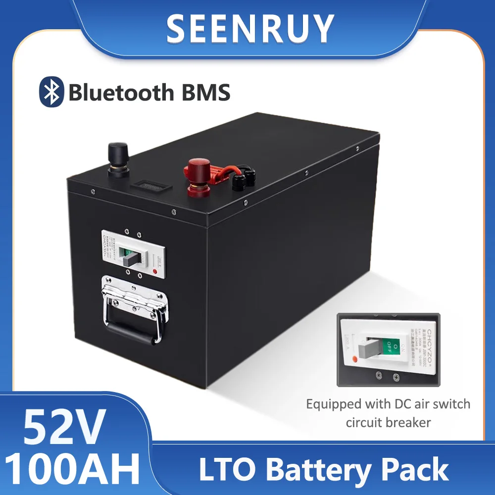 22S 48V 52v 100AH LTO rechargeable 48V 100Ah  Lithium titanate battery for RV EV autocaravans Solar system +10A Charger