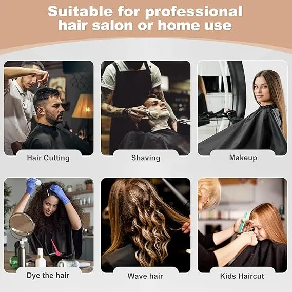 Friseurumhang-Set mit verstellbarer Schnalle, Nackenstaubbürste und Kamm, Werkzeug für Friseursalon und Haarschnitt zu Hause – Detail 5