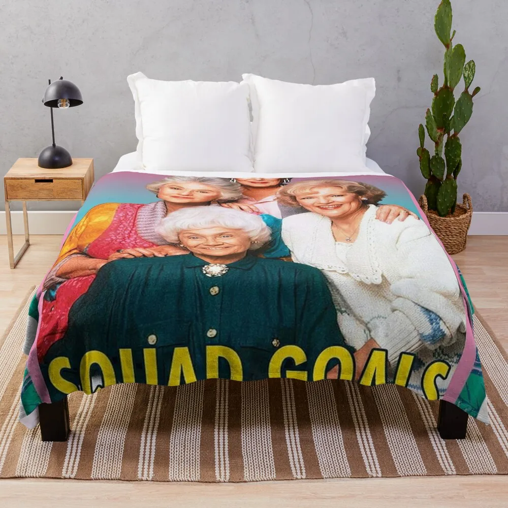 

Best Squad Stay Golden Girls Throw Blanket Flannel anime Bed linens Tourist Fluffy Softs Blankets