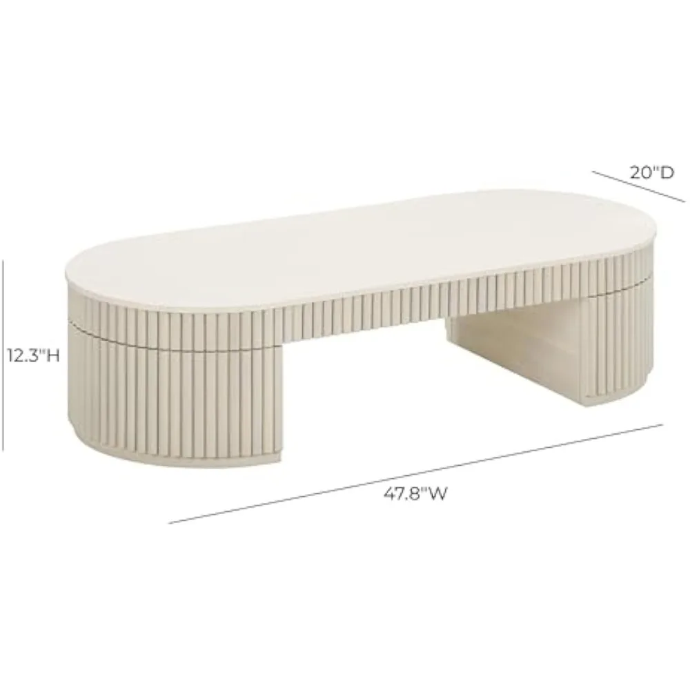 Móveis Bella Mesa de centro oval creme