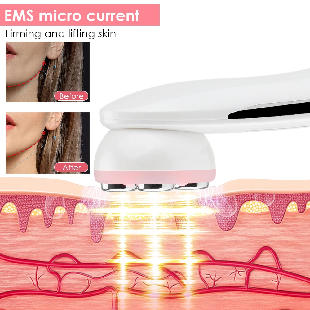 RF EMS Beauty Device Microcurrent Radio Frequency 5 Colors Light Therapy IPL Skin Rejuvenation Face Lift Facial Massager