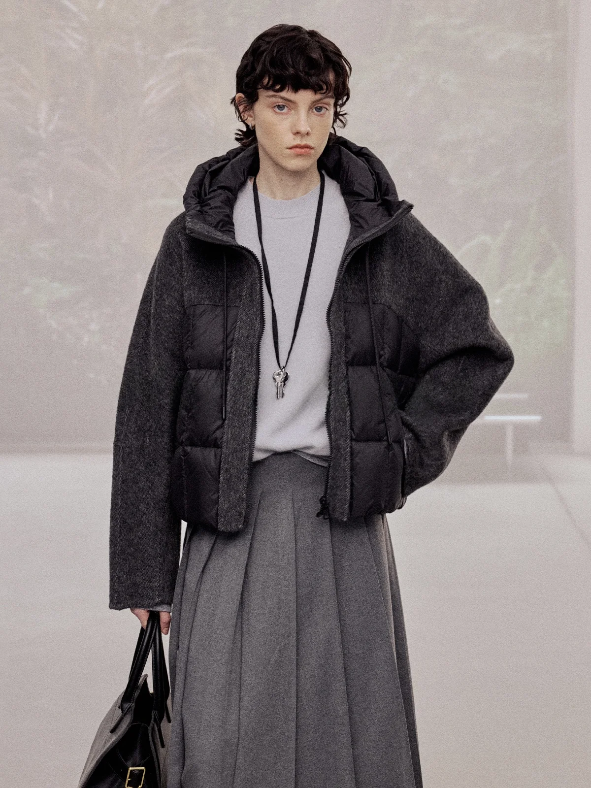 

Теплое шерстяное пальто-тренч на осень-зиму, женское, с пуховым наполнителем, комбинированное, для повседневной носки, утепленное, в городском стиле