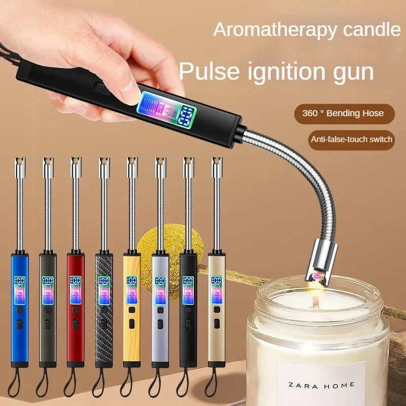 2024 Windproof Plasma Pulse Ignitor Portable Candle Aromatherapy Windproof Lighter Cigarette USB Rechargeable Electric Lighter