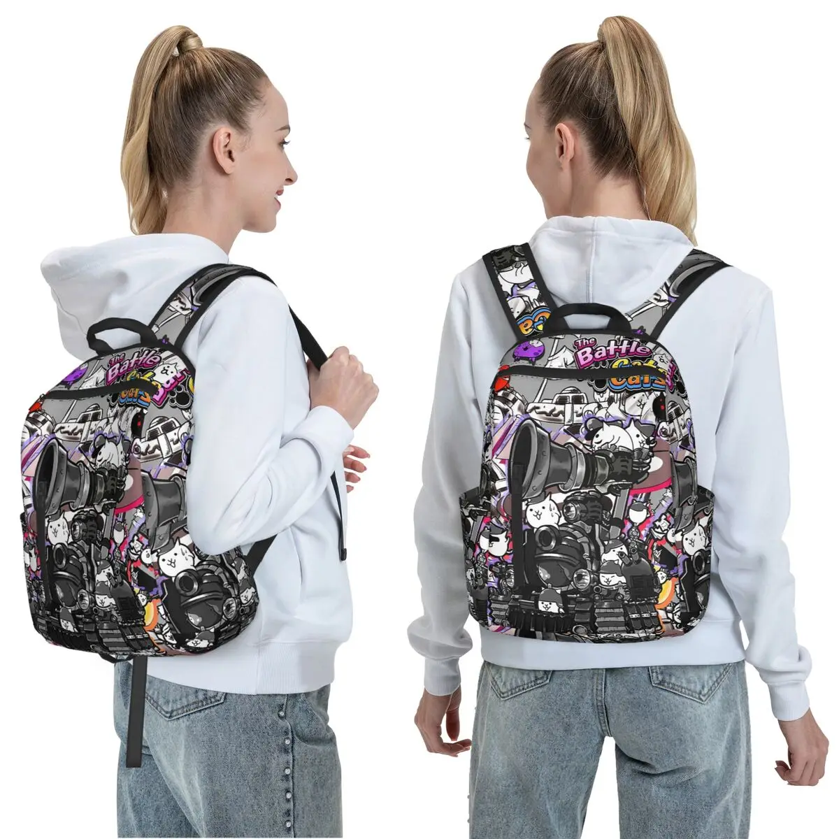 Battle Cats Siege Engine Backpack Daypack Large Capacity Boys Girls BookBag School Bag Shoulder Bags for Men Women