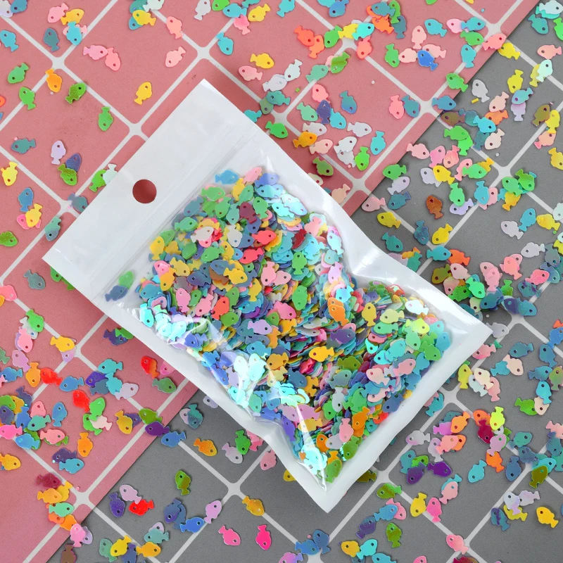 20g/50g/Lots Fish 9mm PVC Confetti Sequins for Crafts Paillettes Glitter Nail Art Decoration Sequin DIY Confetti Accessories