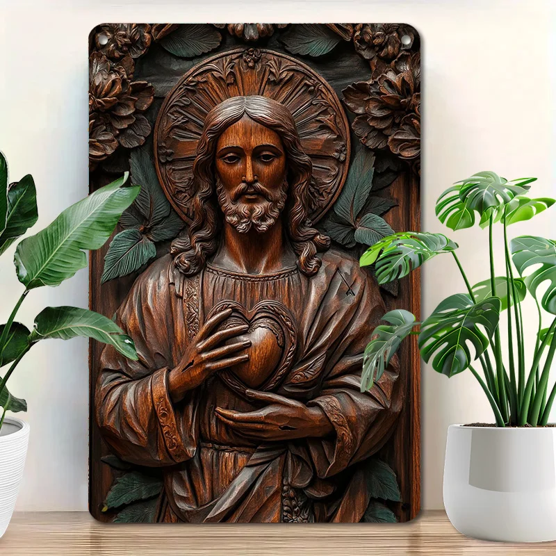 

Vintage Style Aluminum Tin Signs, Durable Metal Wall Hanging Plaques for Home, Bars, Clubs, Cafes, Church Catholic Holiday Gift