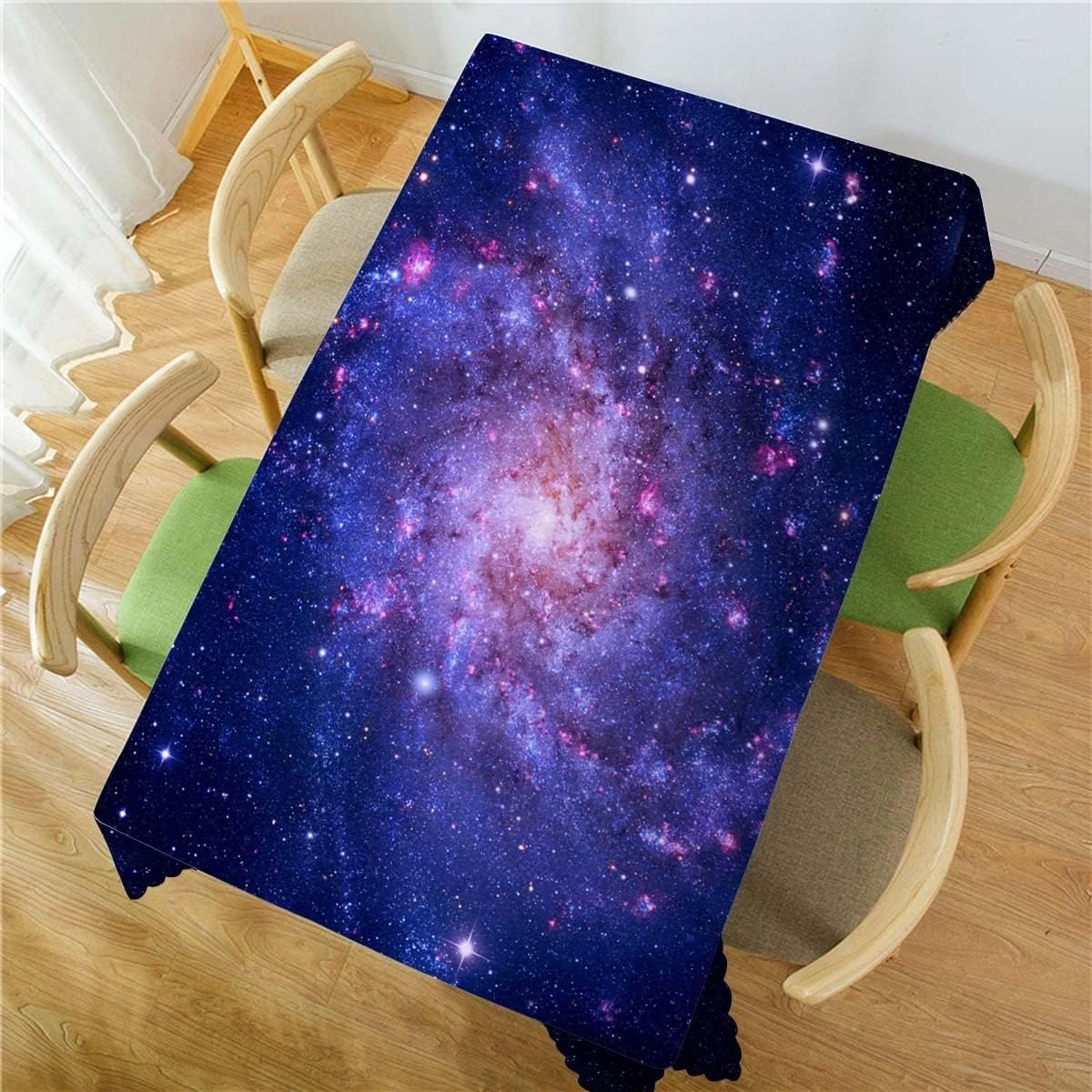 Galaxy Universe Space Rectangle Waterproof Tablecloth Home Table Decor Reusable Kitchen Dining Tablecloth Holiday Party Decor