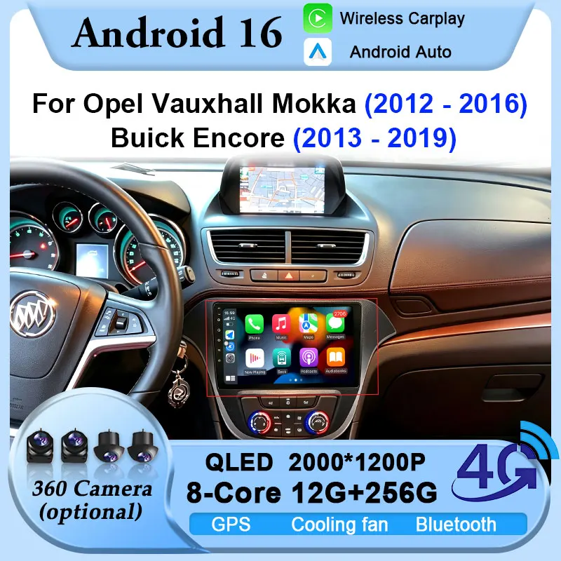 Multimedia Android For Opel Vauxhall Mokka 2012-2016 Buick Encore 2013-2019 Carplay QLED Screen Car Radio Stereo BT GPS Navi DSP