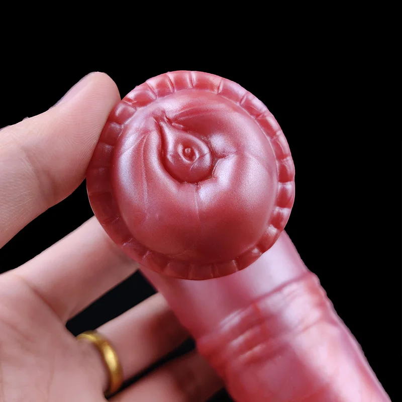 YOCY Horse Sheath Penis Expander Soft Silicone Dick Sleeve Real Animal Hollow Dildo Sex Toys For Men Condom Strecthable