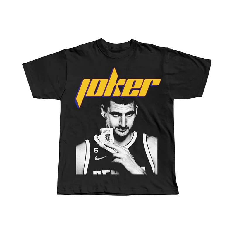 

LKN2025 New Star Printed T-shirt American Vintage Cotton Loose Round Neck Short Sleeve Top Street Wear