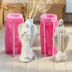 Angel Madonna Ornament Gypsum Ornament Candle Mold Silicone Mold DIY Gypsum Silicone Mold