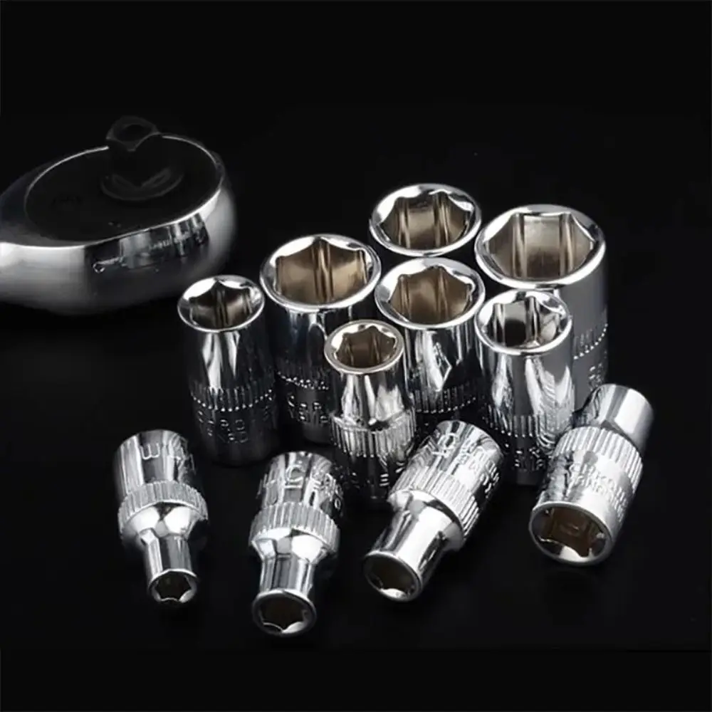 1Pcs New For Ratchet Torque Wrench Hex Short Hand Tool Double End Metric Key Sleeve 4-14mm 1/4