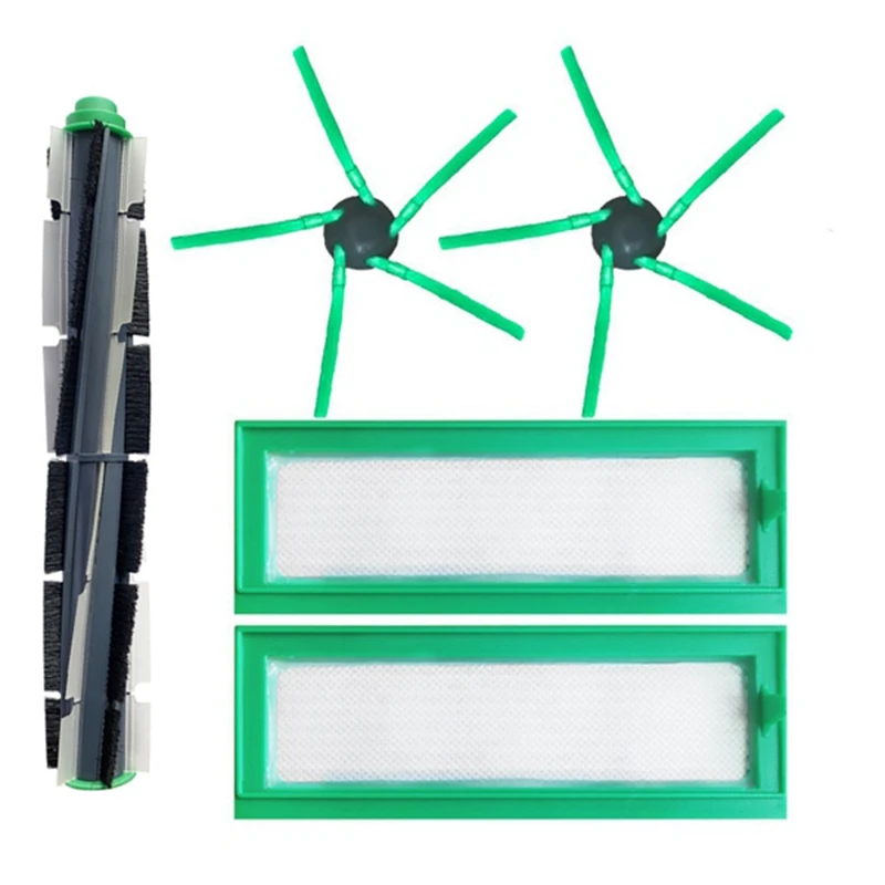 Replacement Kit for Vorwerk VR200 VR300 Vacuum Cleaner Spare Parts Main Roller Brush Spin Brush and Hepa Filter Package