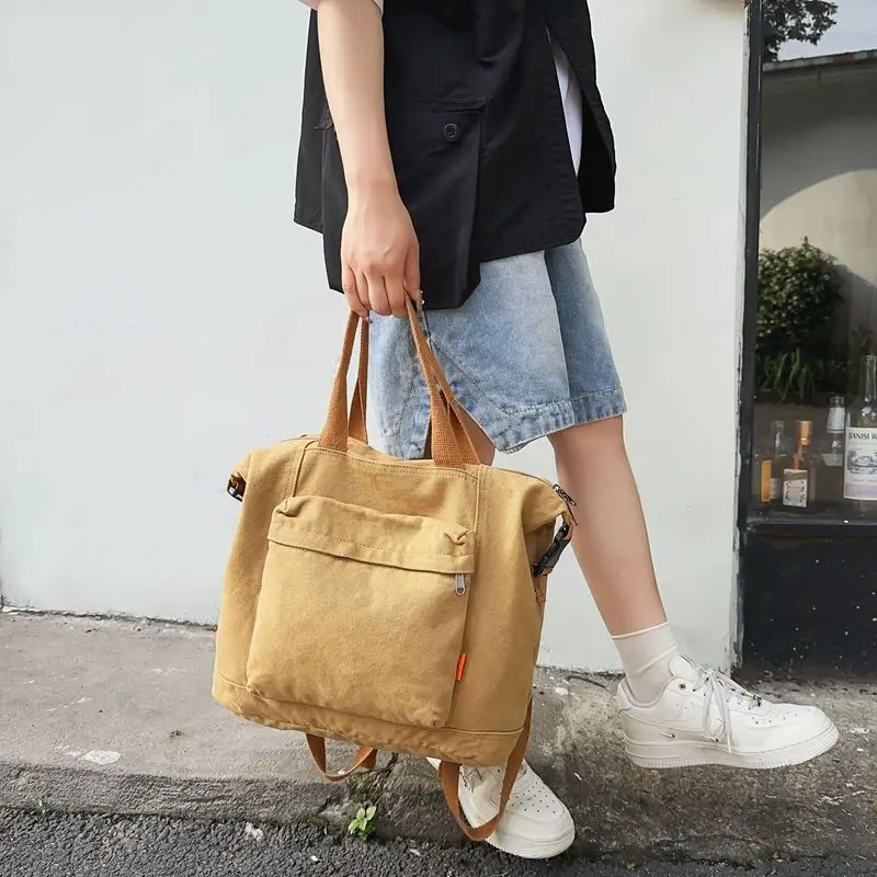 New Style Artsy Backpack Female Korean Version High School Student Backpack Leisure Canvas Travel Large Capacity Backpack Tide