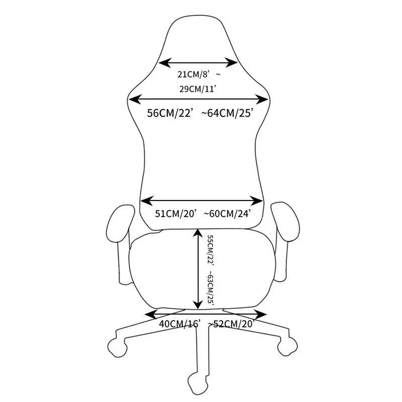 1PC Polor Fleece Pokrowiec na krzesło biurowe Elastyczny pokrowiec na fotel do gier Jednokolorowy pokrowiec na fotel komputerowy Wystrój domu