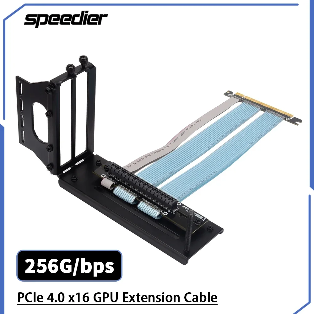 

Riser PCIe 4.0 X16 Riser Cable RTX3090 RX5700xt Graphics Card PCI-E Gen4.0 16x GPU Extension Cable With Vertical Bracket Kit