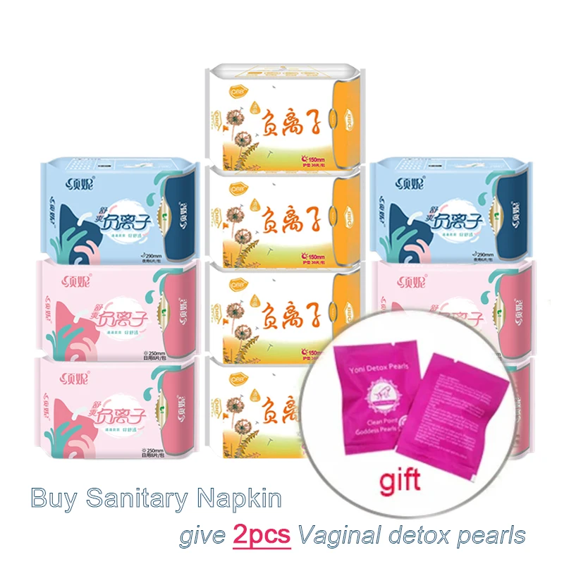 10Packs Anion Santitary Napkin Women Menstrual Pads Feminine Organic Panty Liners for Daily Use Health Care Sanitary Towels