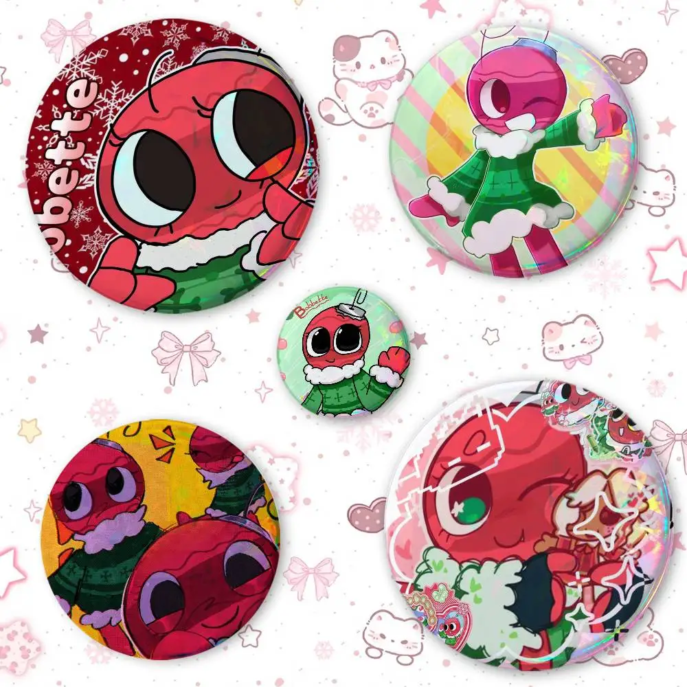 Bobet-t-e D-Da-n-dys W-World Creative Round Button Pins Badge Set Cartoon Anime Movie Music Pattern Brooches For Bags Jackets