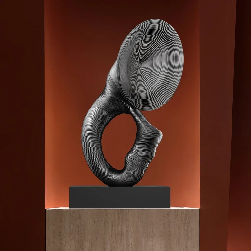 Abstract Minimalist Saxophone Sculpture Floor Standing Art Piece For Decorating Hotel Clubs Music Showrooms