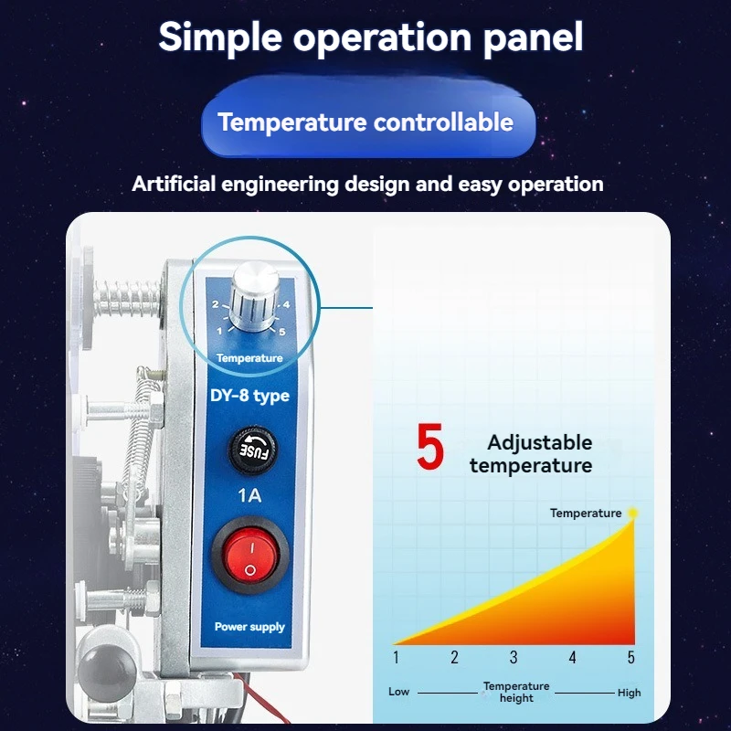 เครื่องพิมพ์รหัสวันที่ผลิต DY-8 สามารถพิมพ์ได้สามบรรทัด เครื่องพิมพ์แบบพิมพ์โดยตรง พร้อมริบบิ้นพิมพ์รหัสวันที่