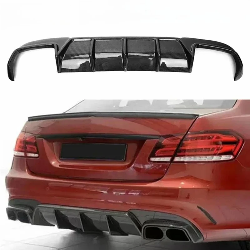 W212 B Style Rear Diffuser for Mercedes Benz E-Class W212 Modify E63 E200 E260 E300 2014 2015 2016 Carbon Fiber Rear Bumper Lip