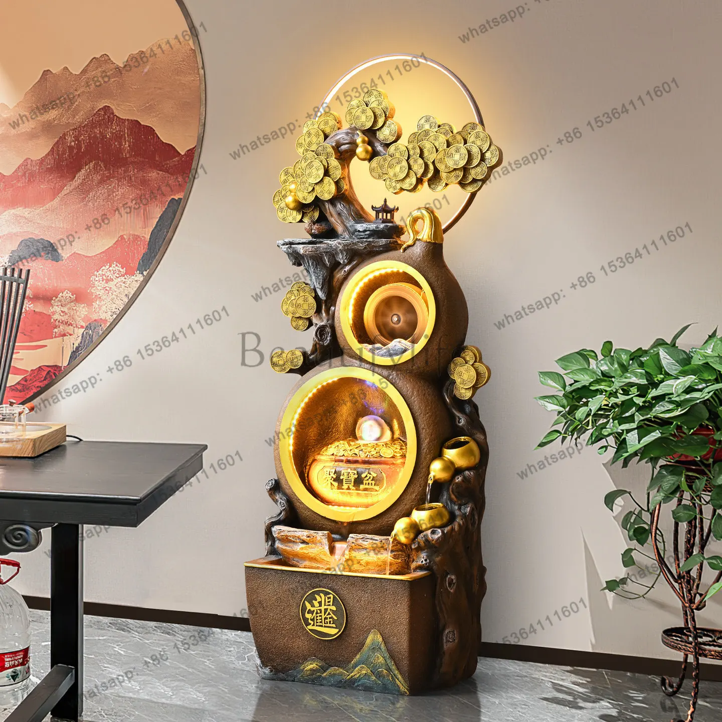 -ceiling Flowing Water Ornament Circulating Water Rockery Landscaping Living Room Office Feng Shui Decoration Housewarming