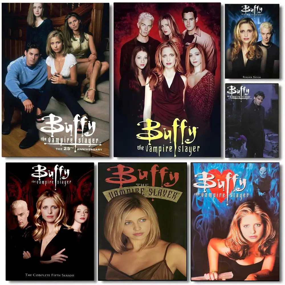 Classic Movie B-Buffy the Vampire Slayer Poster Self Adhesive Aesthetic Wall Art Picture for Living Room Home Decoration Gift