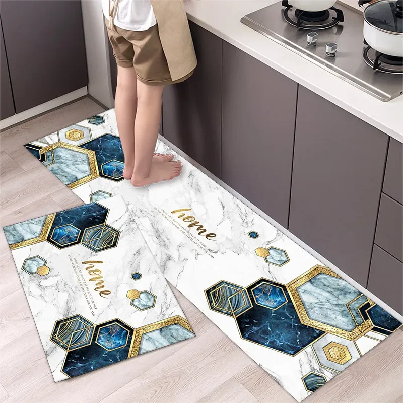 Non-slip Kitchen Floor Carpet Home Quick-Drying Household Bathroom Washable Kitchen Mats Set Bedroom Entrance Doormat Waterproof