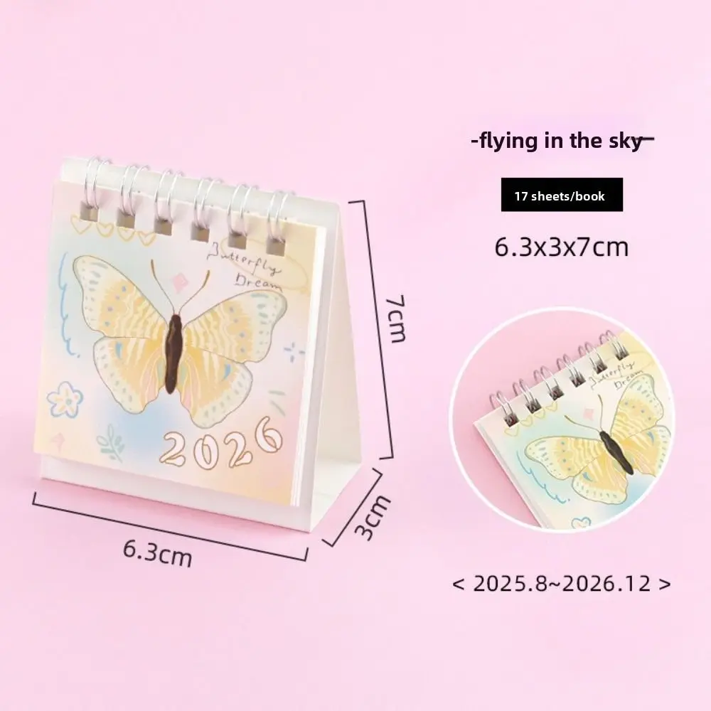 Creative Small 2026 Desk Calendar Cartoon Standing Flip Mini Calendar Desktop Decoration Schedule Planner for Gifts