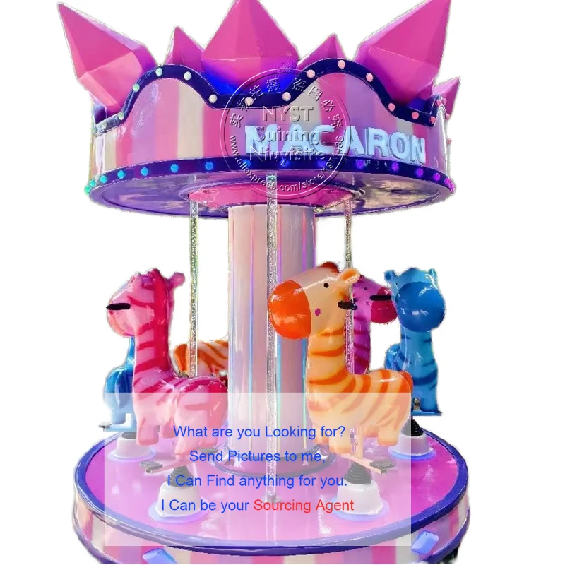 6 Seats Zebra Carousels Horse Shopping Malls Kids  Kiddie Rides Fairground Amusement Park Merry Go Round Arcade Game Machine
