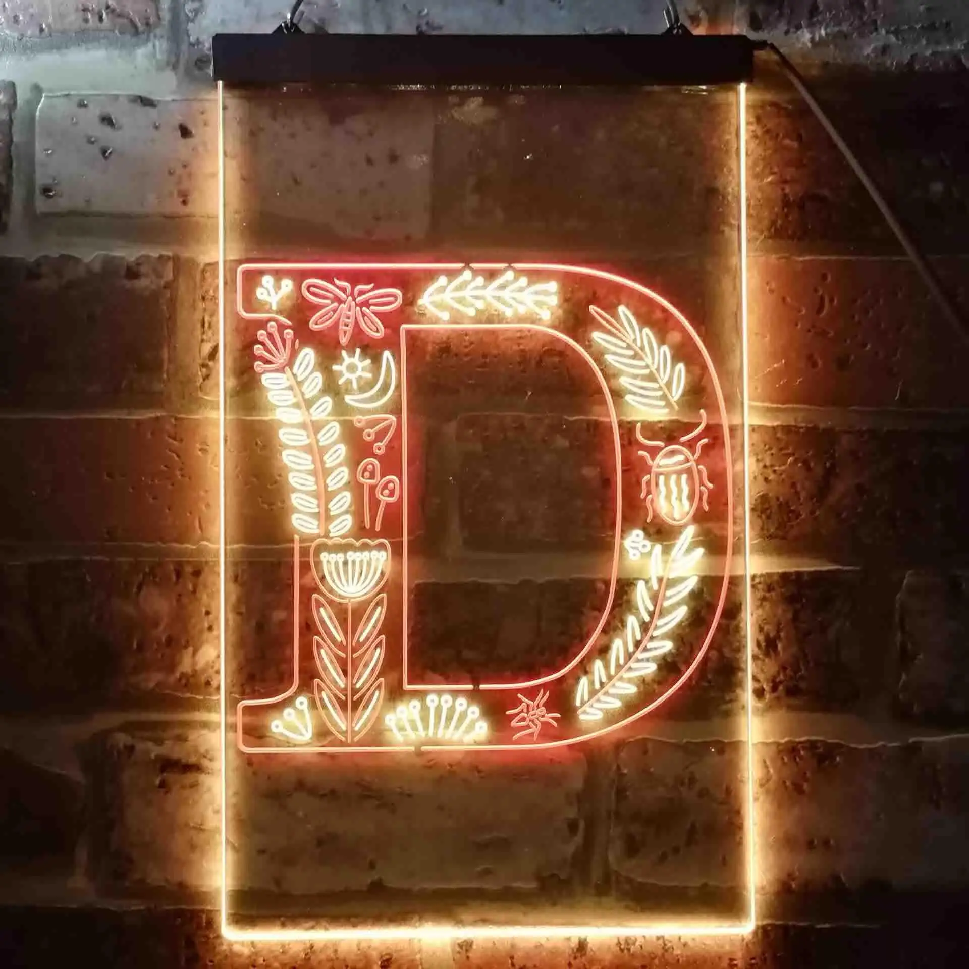 

Letter D Initial Monogram Family Name Dual Color Led Neon Sign st6-i3441