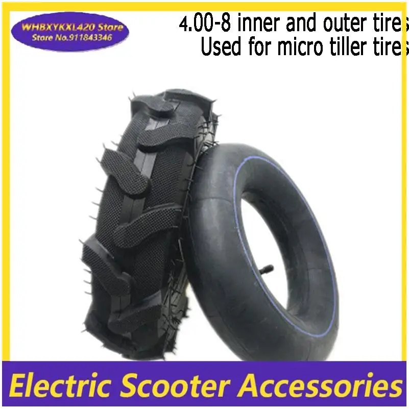 

4.00-8 Tires, Suitable for Micro Tillers, Agricultural Machinery Tires, 400-8 Rubber Inner and Outer Tire Accessories