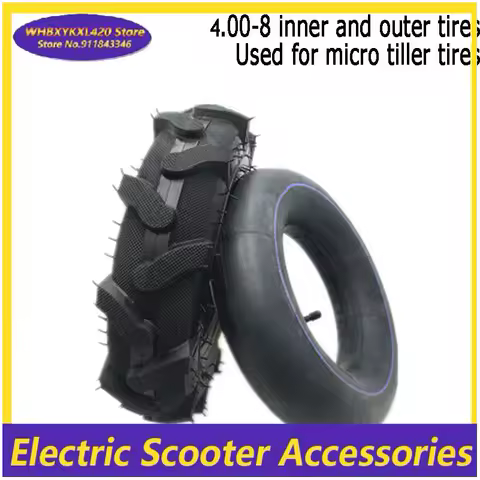 4.00-8 Tires, Suitable for Micro Tillers, Agricultural Machinery Tires, 400-8 Rubber Inner and Outer Tire Accessories