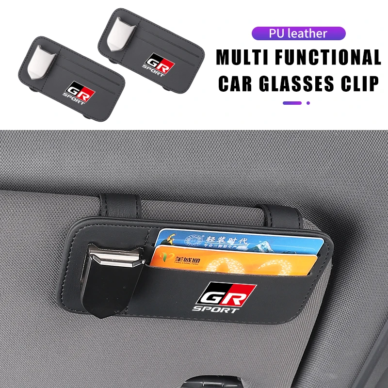 

Car Visor Organizer Sunglass Holder Glasses Bag Card Clip Interior For Toyota Crown GR Corolla YARIS L Auris C-HR Hilux Vios Rav