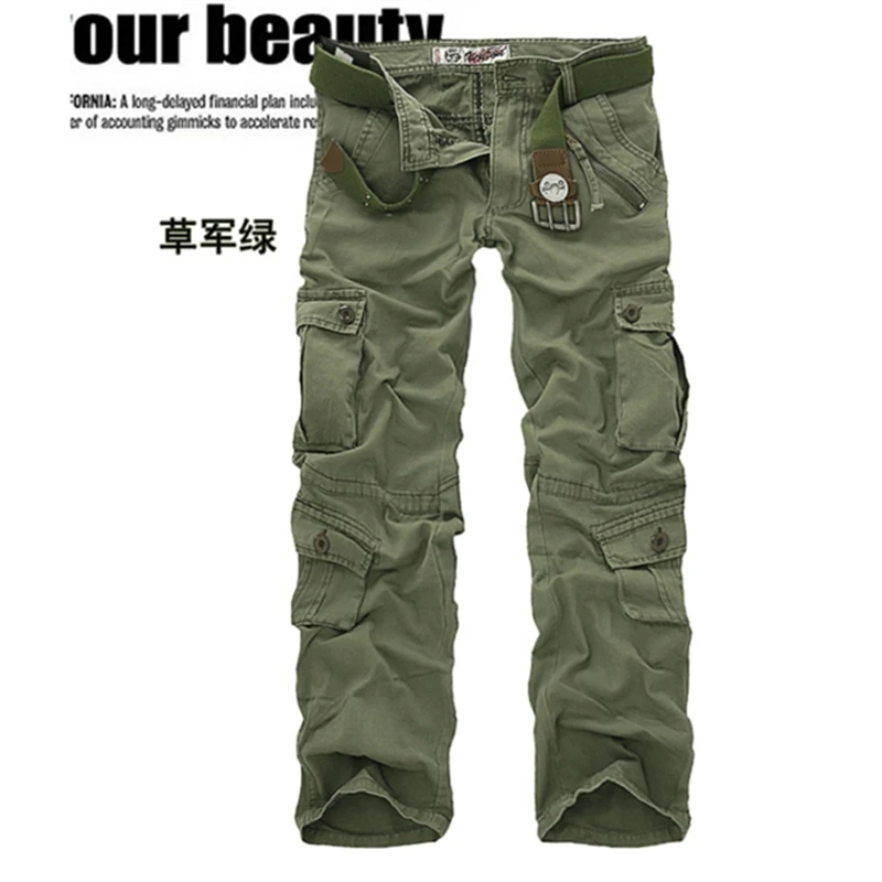 Men\'s Tactical Pants Loose Multi Pocket Pants Long Trousers for Men Camo Joggers Man Cargo Pants Plus Size Work Wear